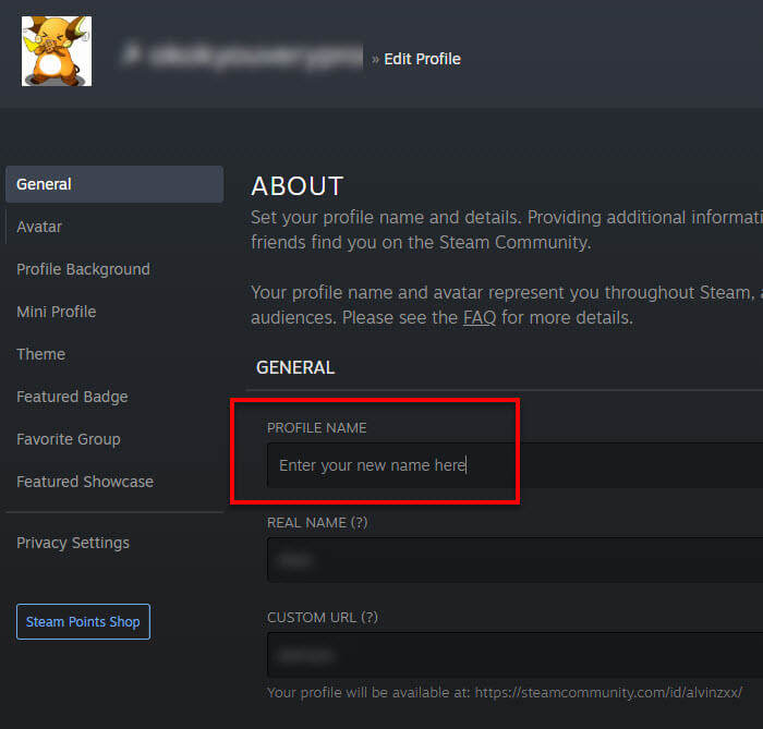 How to change your Steam username