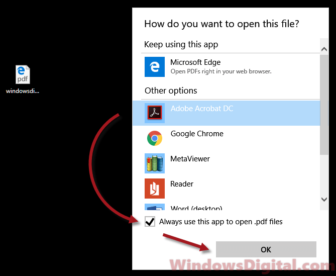 Change default PDF viewer in Microsoft Edge