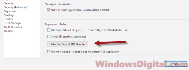 Change default PDF viewer to Adobe Acrobat Reader DC Pro