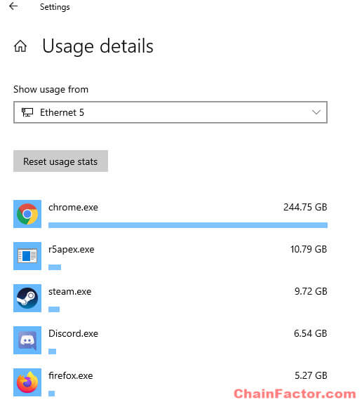How to check and see data usage per app in Windows 10